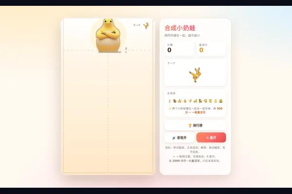 合成小奶蛙 游戏画面